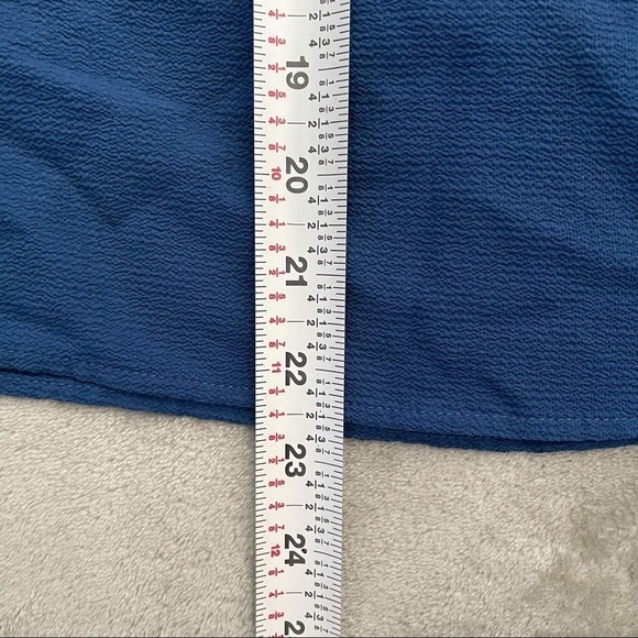 Amy's Closet Cold Shoulder Crochet Trim Sleeves Blue Boho Spanish Style Dress 7 - Picture 7 of 7